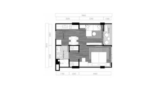 Apartment floor plan, 1 bedroom in Vip Tropika No. 11008